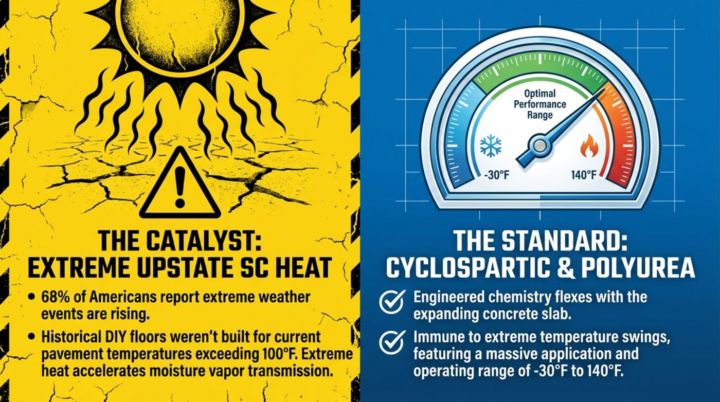 Why a Floor Coating Has to Survive -30°F to 140°F in Virginia